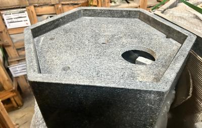 salg af Granit kar 6-kant gråsort limet