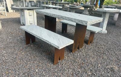 salg af Havemøbelsæt sandsten og corten